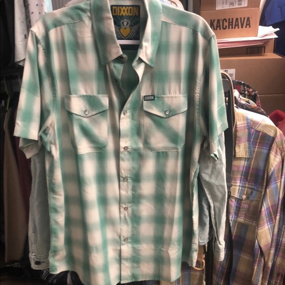 DIXXON “The Claddagh Green and White Casual Button Down Shirt - Picture 6 of 9